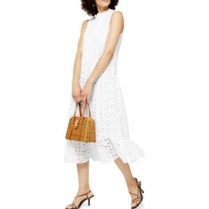 TOPSHOP Broderie Midi Smock Dress